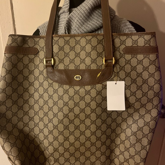 Gucci Handbags - Gucci Brown Monogram Canvas Tote